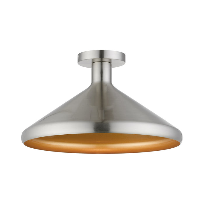 Livex Lighting 40950-91 One Light Semi-Flush Mount, Brushed Nickel