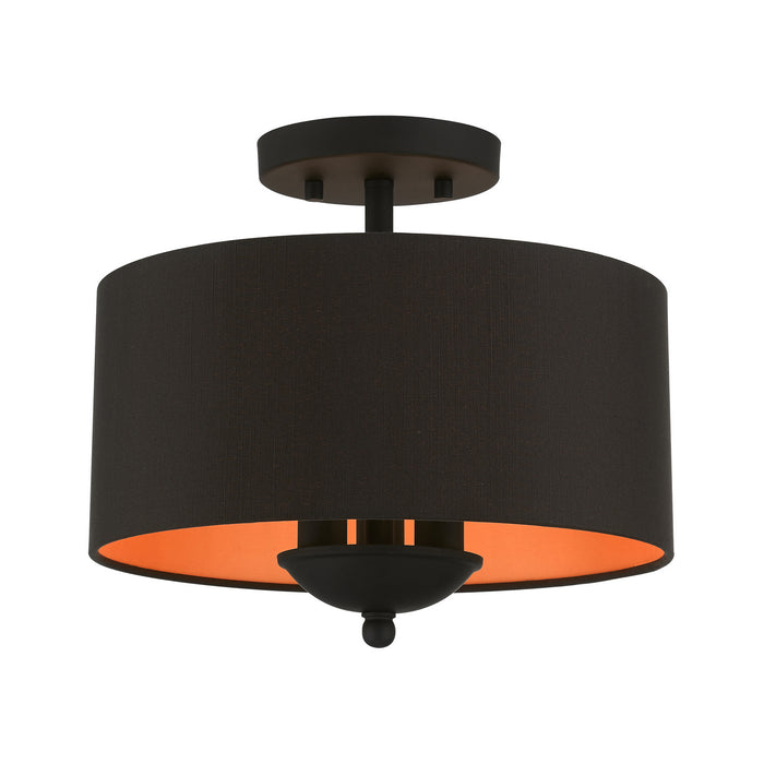 Livex Lighting 45611-04 Three Light Semi-Flush Mount, Black