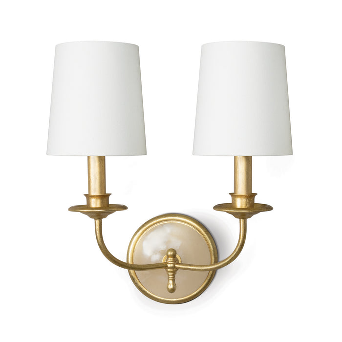 Regina Andrew 15-1166 Two Light Wall Sconce, Gold Leaf