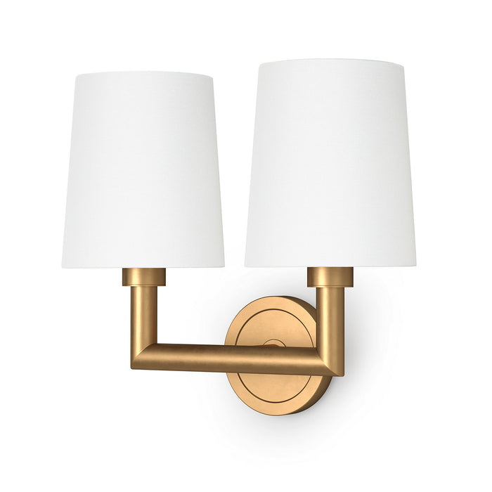 Regina Andrew 15-1172NB Two Light Wall Sconce, Natural Brass