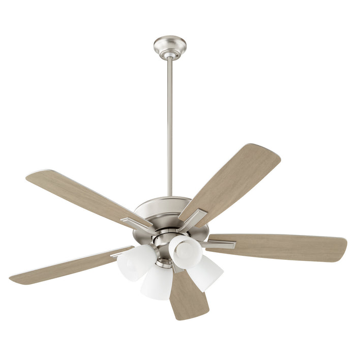 Quorum 4525-465 52" Ceiling Fan, Satin Nickel