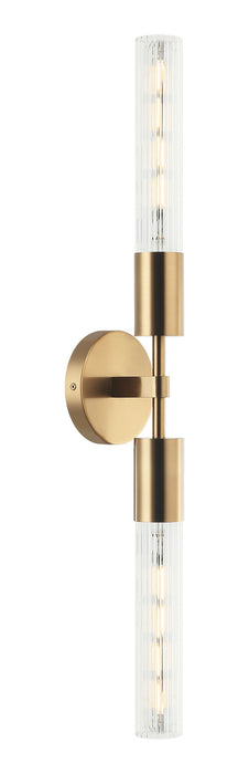 Matteo Lighting S04002AG Two Light Vanity, Aged Gold Brass