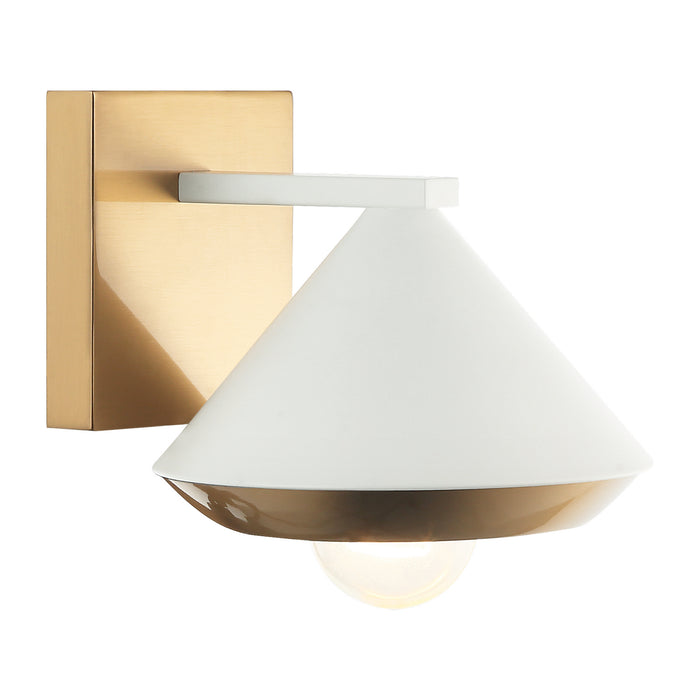 Matteo Lighting S06801WHAG One Light Wall Sconce, White