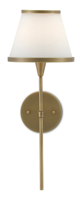 Currey and Company 5800-0001 One Light Wall Sconce, Antique Brass/Opaque Glass