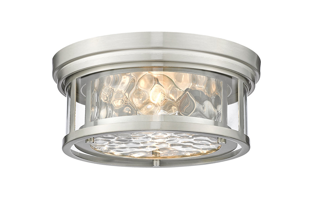 Z-Lite 493F2-BN Two Light Flush Mount, Brushed Nickel