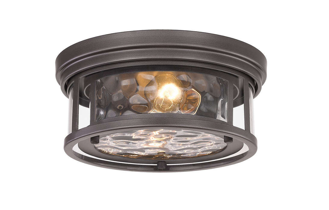 Z-Lite 493F2-BRZ Two Light Flush Mount, Bronze