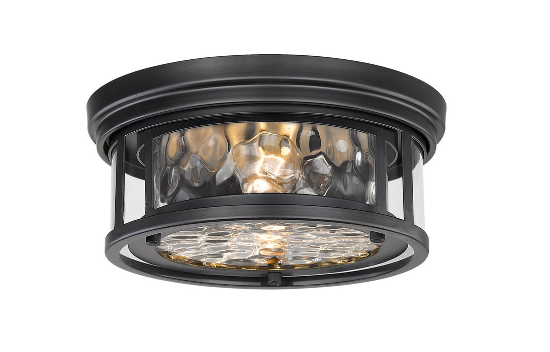 Z-Lite 493F2-MB Two Light Flush Mount, Matte Black
