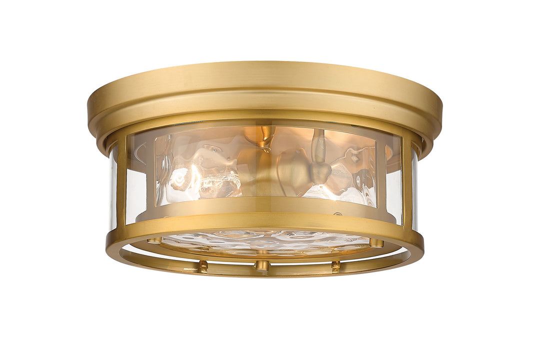 Z-Lite 493F2-OBR Two Light Flush Mount, Olde Brass
