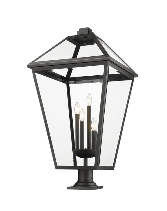 Z-Lite 579PHXLXR-533PM-BK Four Light Outdoor Pier Mounted Fixture, Black