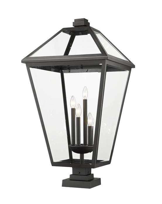 Z-Lite 579PHXLXS-SQPM-BK Four Light Outdoor Pier Mounted Fixture, Black