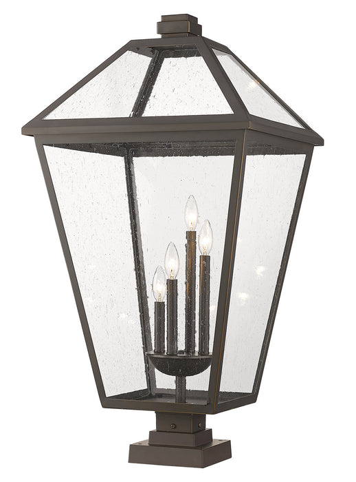 Z-Lite 579PHXLXS-SQPM-ORB Four Light Outdoor Pier Mounted Fixture, Oil Rubbed Bronze