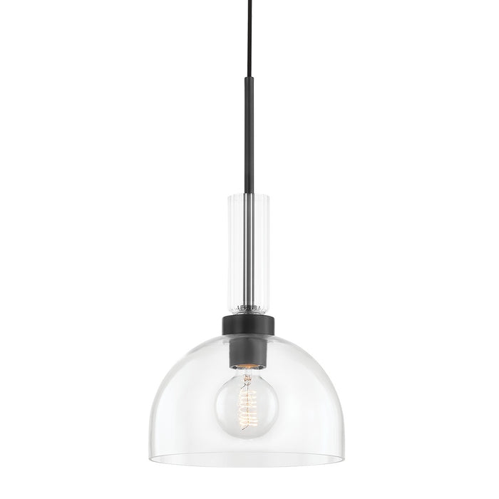 Mitzi H384701-SBK One Light Pendant, Soft Black