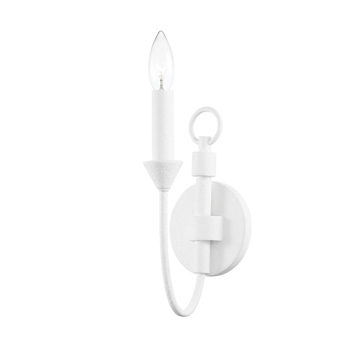 Troy Lighting B1001-GSW One Light Wall Sconce, Gesso White