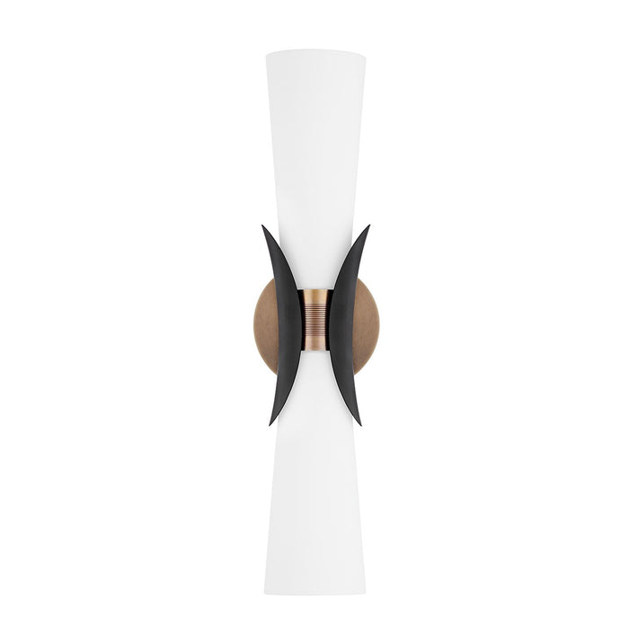 Troy Lighting B2102-PBR/SBK Two Light Wall Sconce, Patina Brass/Soft Black