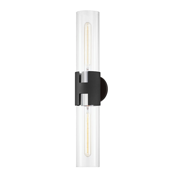 Troy Lighting B3232-PN/TBK Two Light Wall Sconce, Polished Nickel/Textured Black
