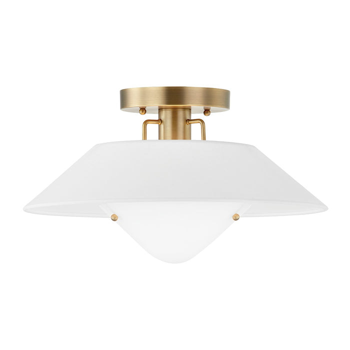 Troy Lighting C8416-PBR One Light Flush Mount, Patina Brass