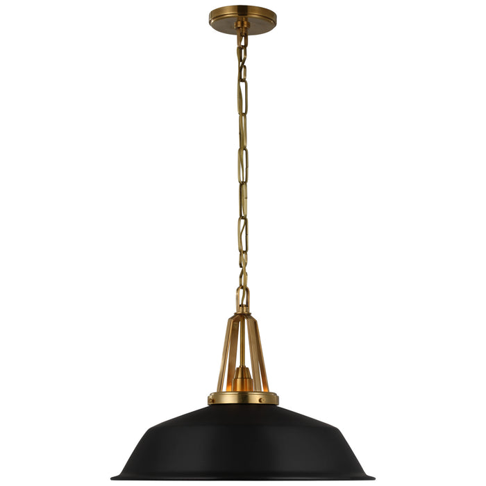 Visual Comfort Signature CHC 5462AB-BLK LED Pendant, Antique-Burnished Brass