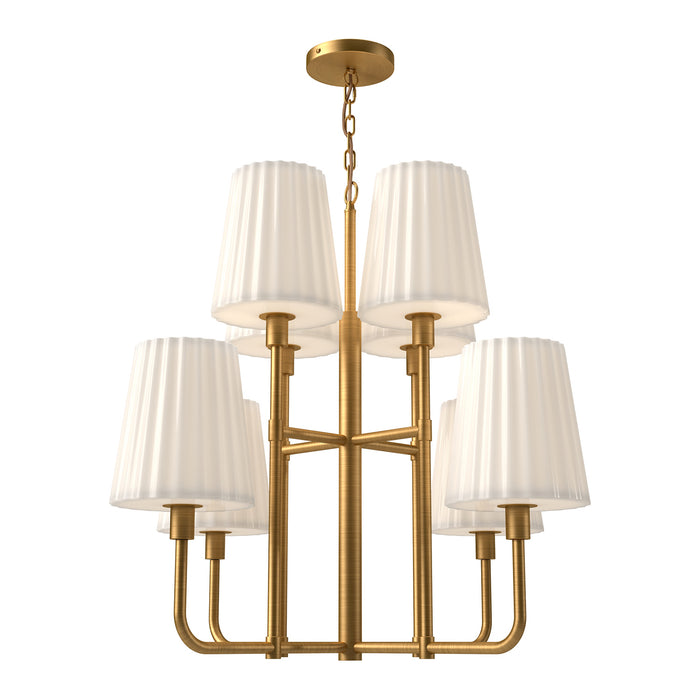 Alora CH628830AGOP Eight Light Chandelier, Aged Gold/Opal Matte Glass