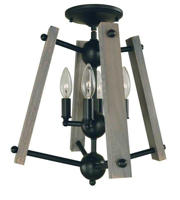 Framburg L1136 MBLACK Four Light Dual Mount, Matte Black