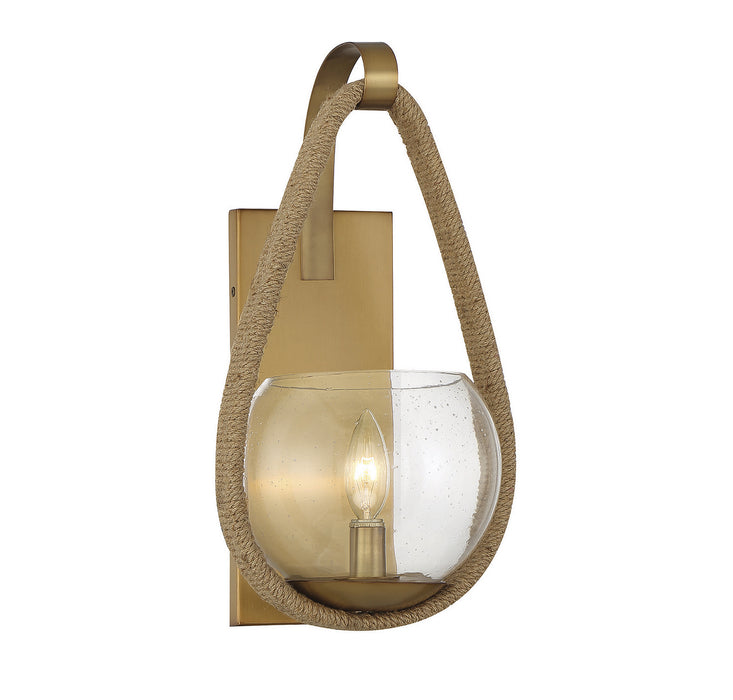 Savoy House 9-1826-1-320 One Light Wall Sconce, Warm Brass and Rope