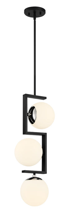 George Kovacs P5421-572 Three Light Pendant, Coal With Polished Nichel High
