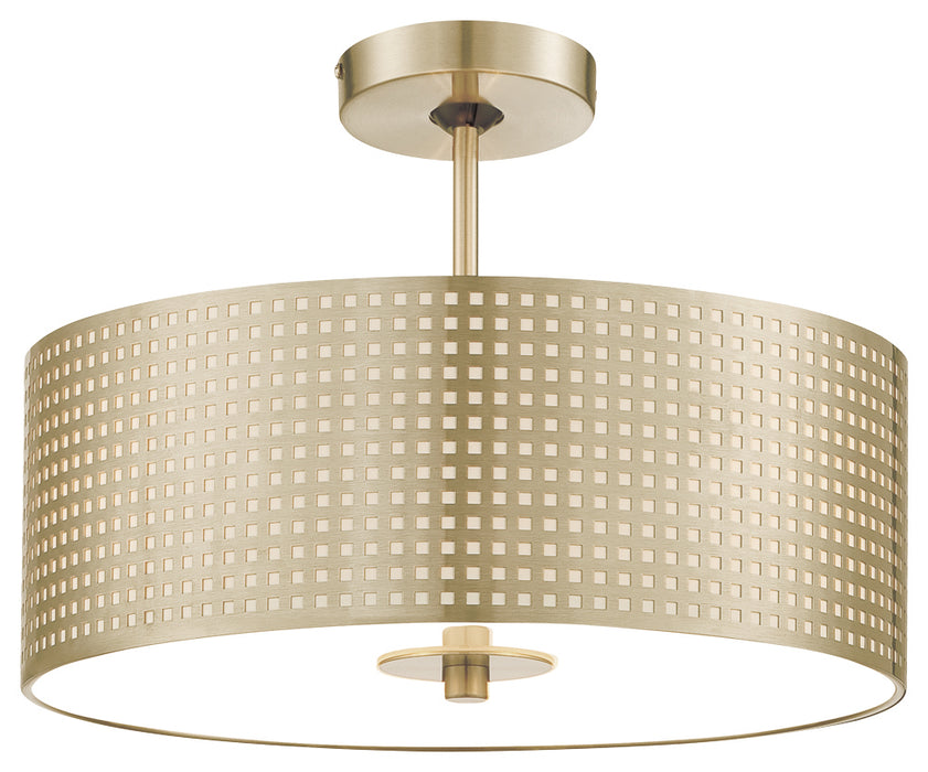 George Kovacs P5747-695 Three Light Semi Flush Mount, Soft Rass