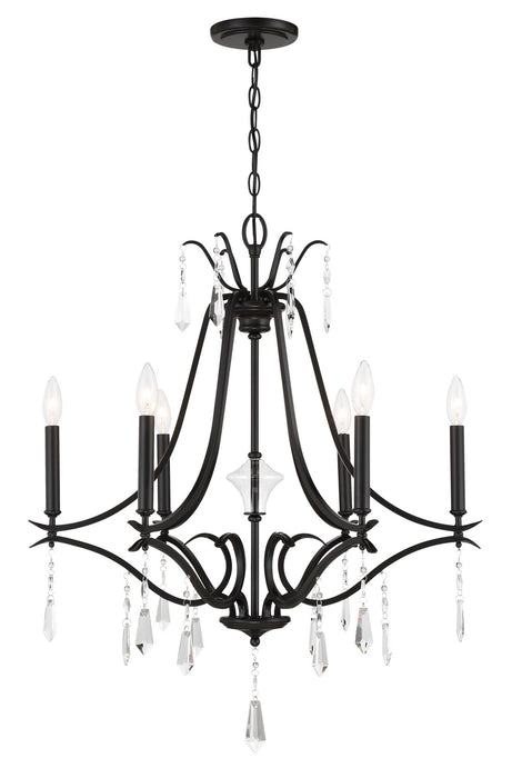 Minka-Lavery 4446-66A Six Light Chandelier, Coal