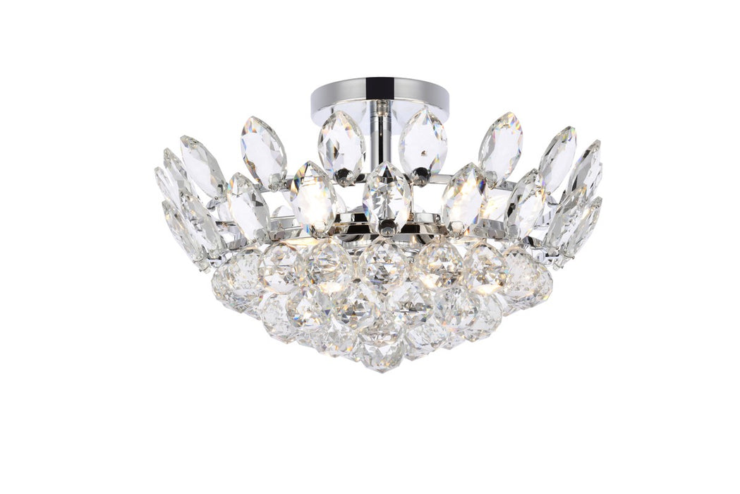 Elegant Lighting 1105F16C Three Light Flush Mount, Chrome