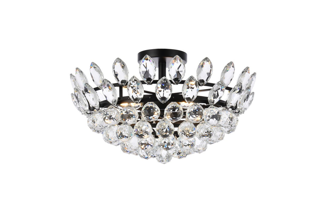 Elegant Lighting 1105F18BK Five Light Flush Mount, Black