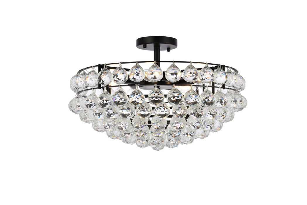Elegant Lighting 1107F20BK Five Light Flush Mount, Black