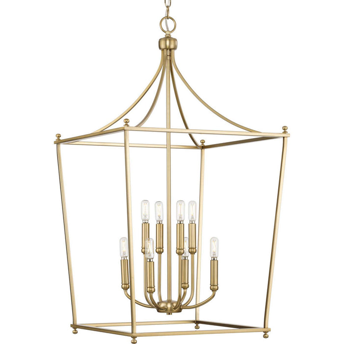 Progress Lighting P500371-109 Eight Light Foyer Chandelier, Brushed Bronze