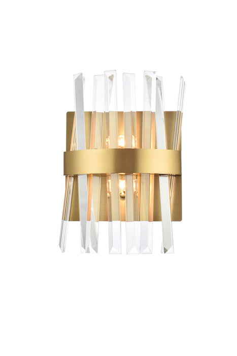 Elegant Lighting 6200W8SG Two Light Bath Sconce, Satin Gold
