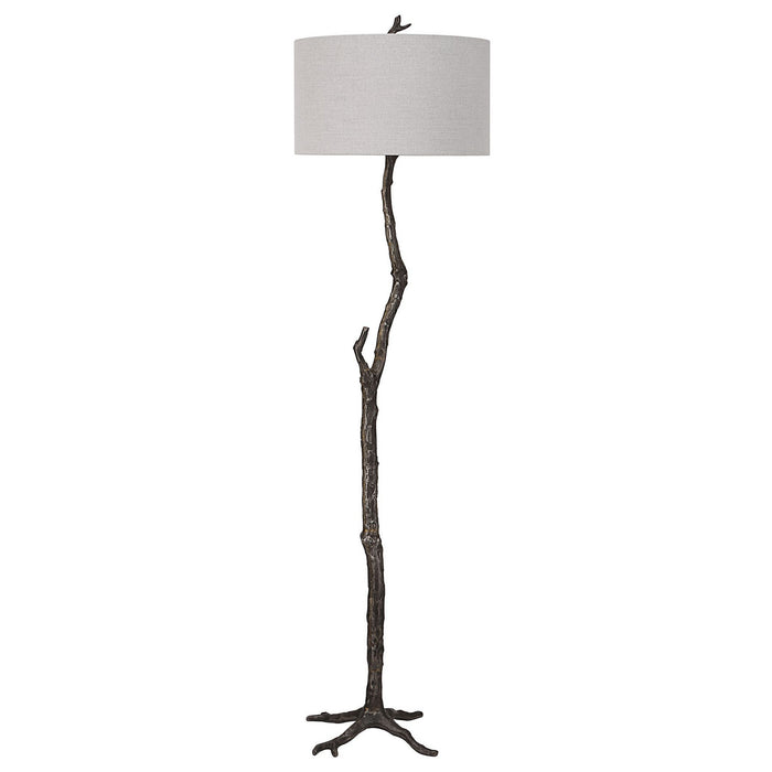 Uttermost 30063 One Light Floor Lamp, Distressed Rustic Black