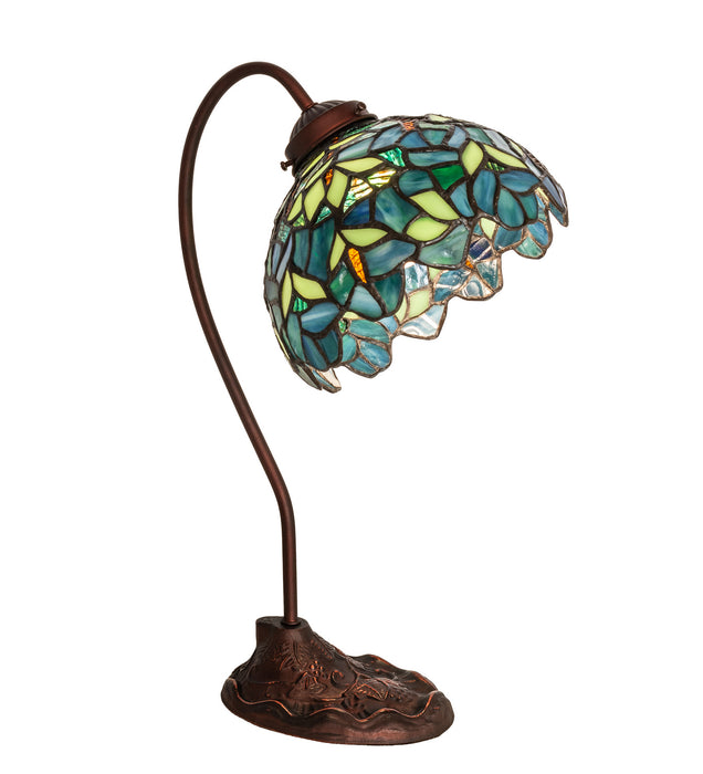 Meyda Tiffany 247786 One Light Desk Lamp, Mahogany Bronze
