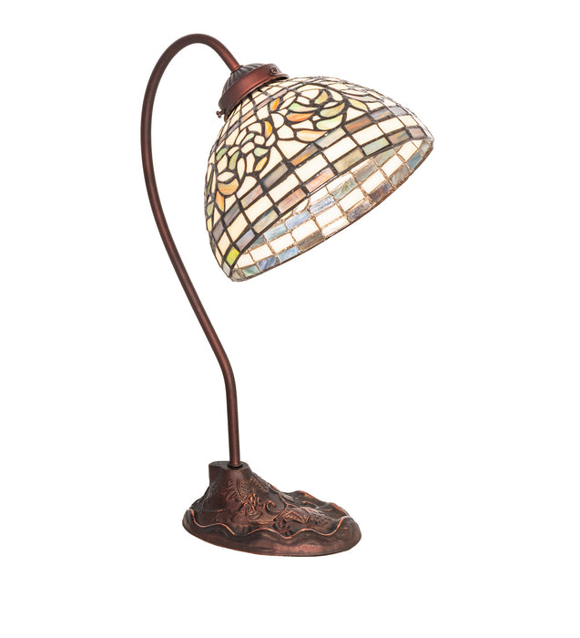 Meyda Tiffany 247787 One Light Desk Lamp, Mahogany Bronze