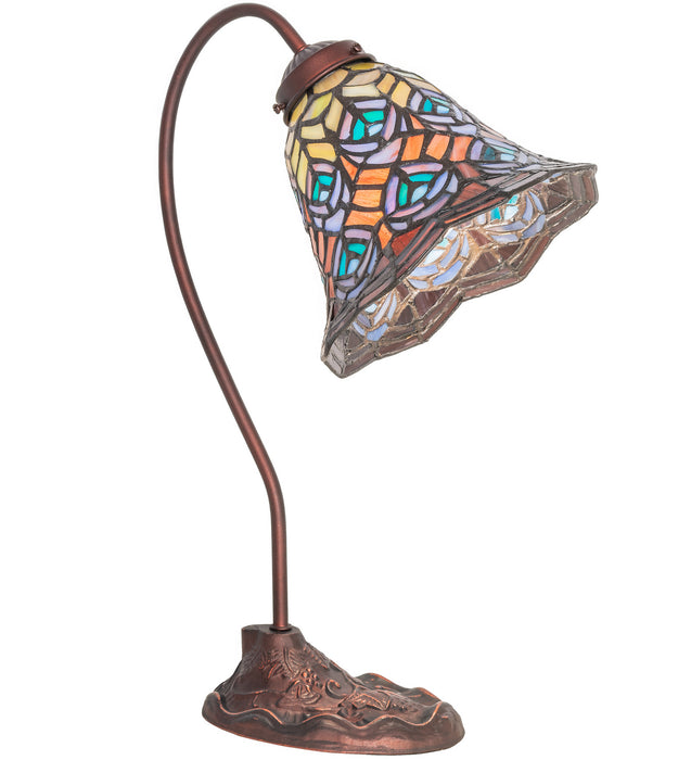 Meyda Tiffany 247790 One Light Desk Lamp, Mahogany Bronze