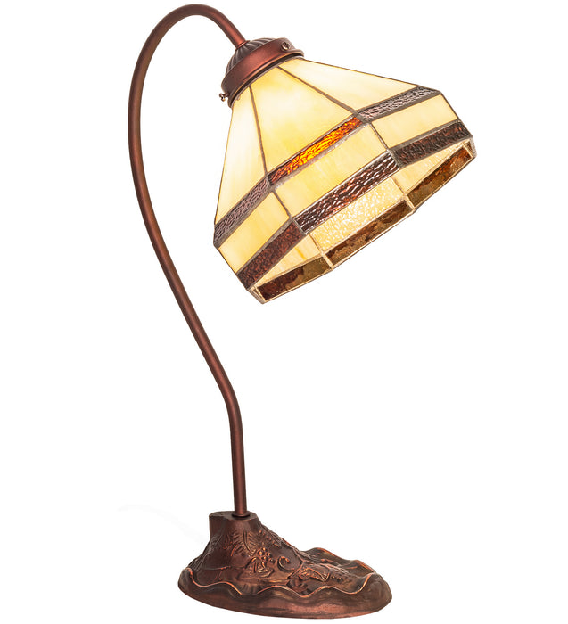 Meyda Tiffany 247793 One Light Desk Lamp, Mahogany Bronze