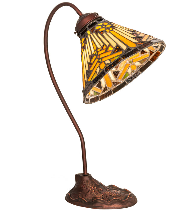 Meyda Tiffany 247794 One Light Desk Lamp, Mahogany Bronze