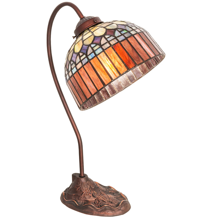 Meyda Tiffany 247797 One Light Desk Lamp, Mahogany Bronze