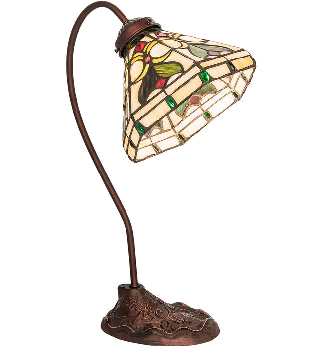 Meyda Tiffany 247822 One Light Desk Lamp, Mahogany Bronze