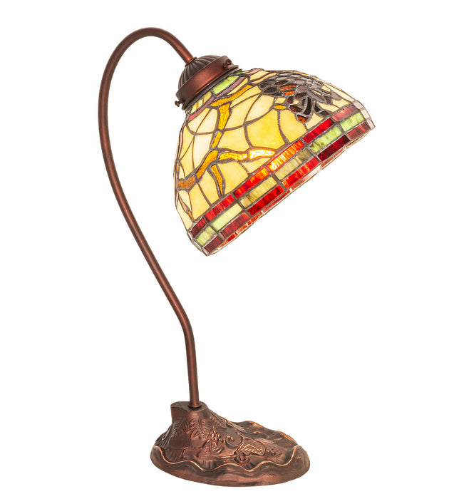 Meyda Tiffany 247825 One Light Desk Lamp, Mahogany Bronze