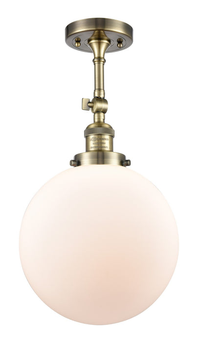 Innovations 201F-AB-G201-10-LED LED Semi-Flush Mount, Antique Brass