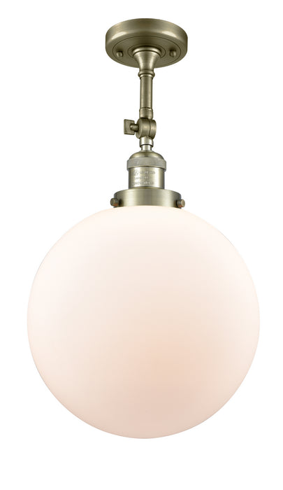Innovations 201F-AB-G201-12 One Light Semi-Flush Mount, Antique Brass