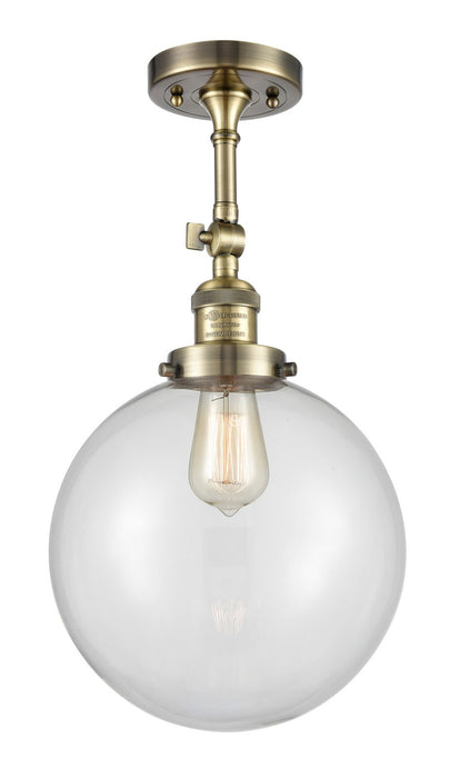 Innovations 201F-AB-G202-10-LED LED Semi-Flush Mount, Antique Brass