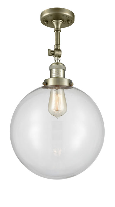 Innovations 201F-AB-G202-12-LED LED Semi-Flush Mount, Antique Brass