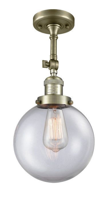 Innovations 201F-AB-G202-8 One Light Semi-Flush Mount, Antique Brass