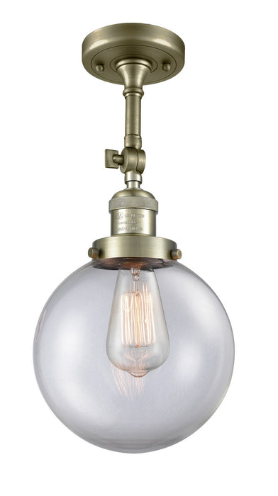 Innovations 201F-AB-G202-8-LED LED Semi-Flush Mount, Antique Brass