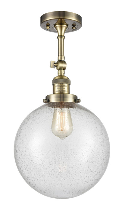 Innovations 201F-AB-G204-10-LED LED Semi-Flush Mount, Antique Brass