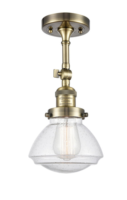 Innovations 201F-AB-G324-LED LED Semi-Flush Mount, Antique Brass