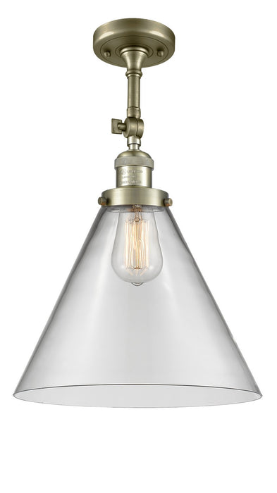 Innovations 201F-AB-G42-L-LED LED Semi-Flush Mount, Antique Brass